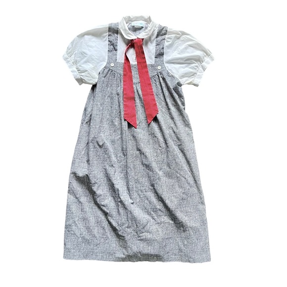 On The Way True VTG Retro School Girl Uniform Shift Midi Oversized Dress EUC 10 - Picture 1 of 4